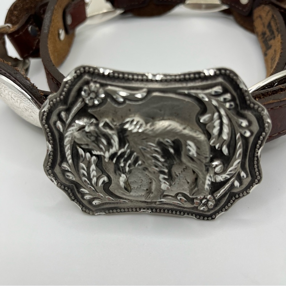 Tony Lama Women’s Western Silver Grizzly Bear Anchor Belt Buckle. Size: S to M